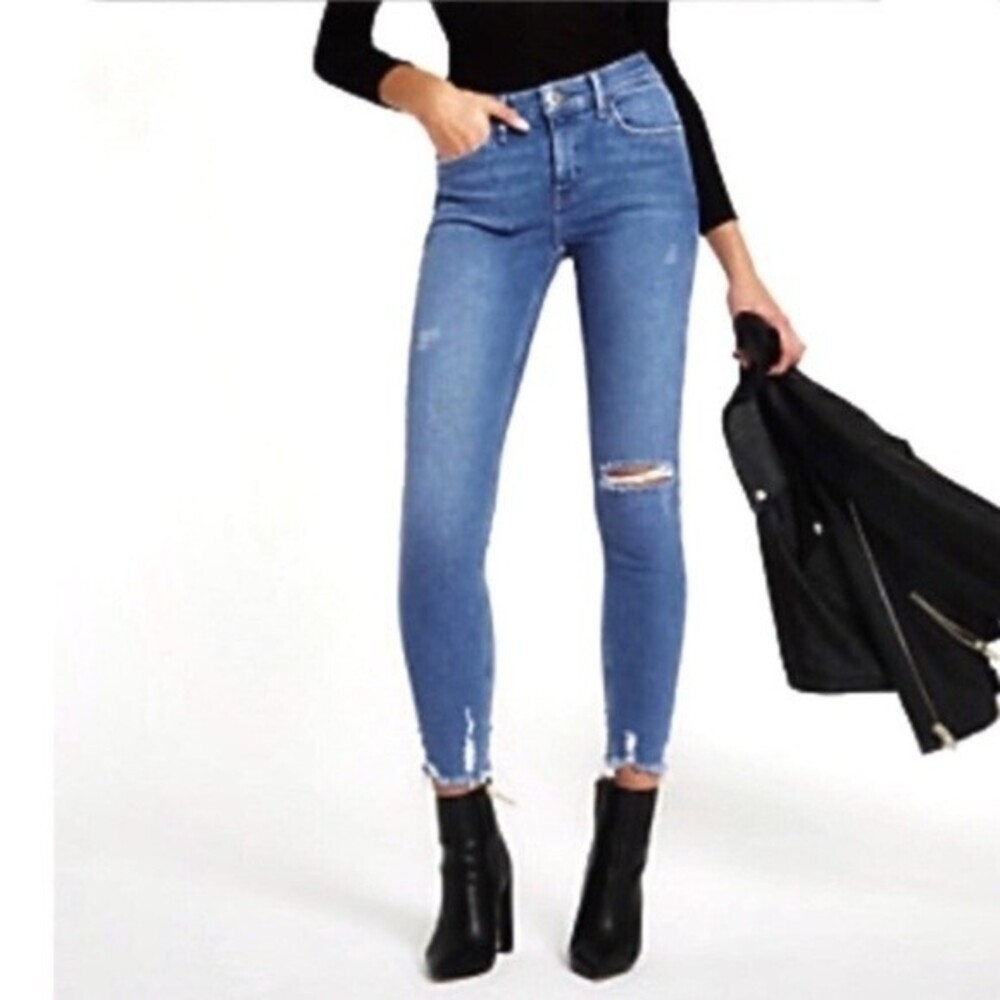 River Island Mid Blue Distressed Amelie Jeans 6